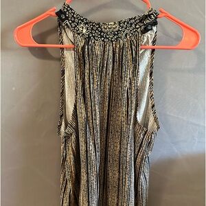 Elegant Gold and Black Sleeveless Top